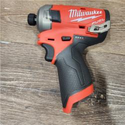 AS-IS Milwaukee M12 FUEL 12-Volt Lithium-Ion Brushless Cordless Stubby 1/4 in. Impact Wrench Kit with One 4.0 and One 2.0Ah Batteries