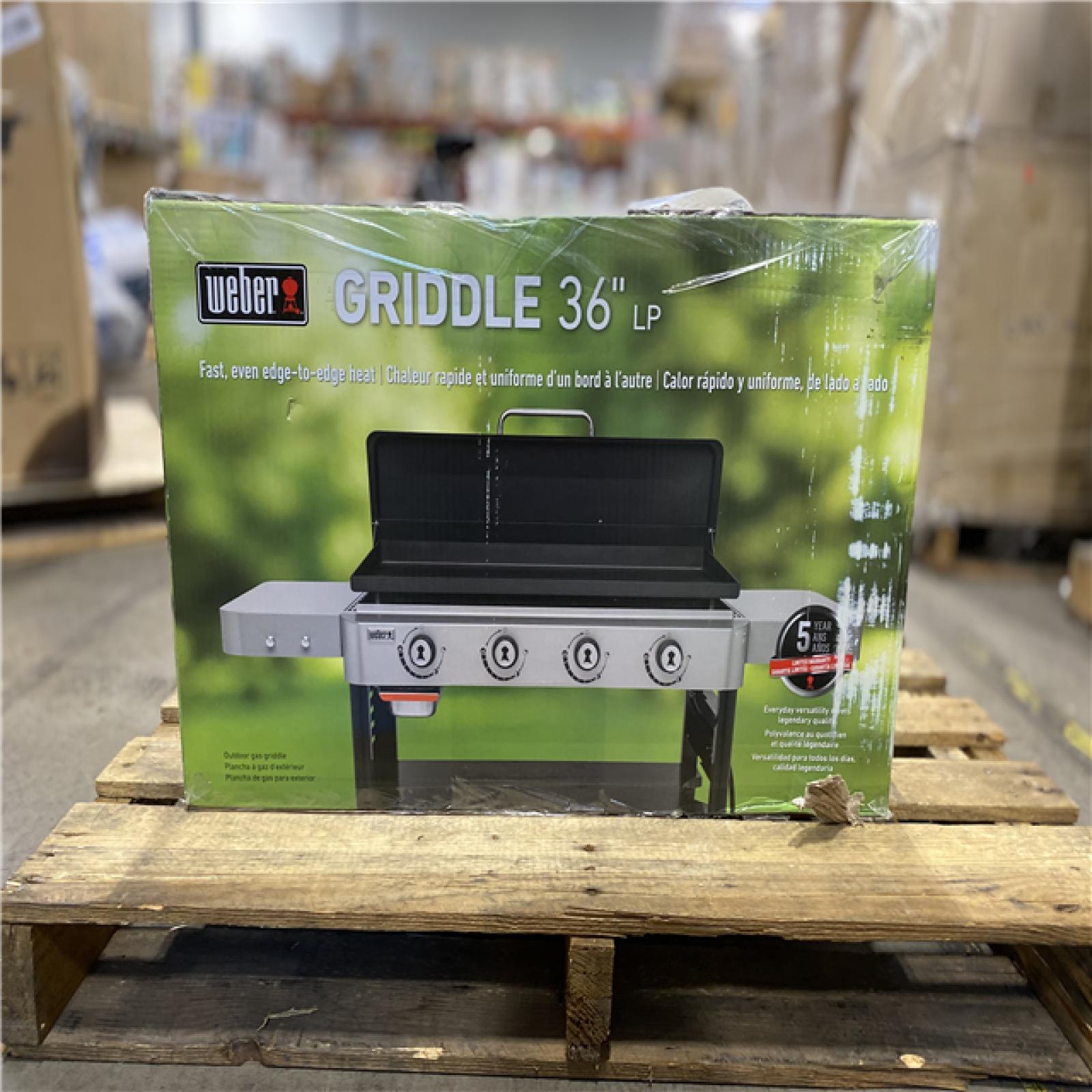 DALLAS LOCATION - Weber Griddle 4-Burner Propane Gas 36 in. Flat Top Grill in Black