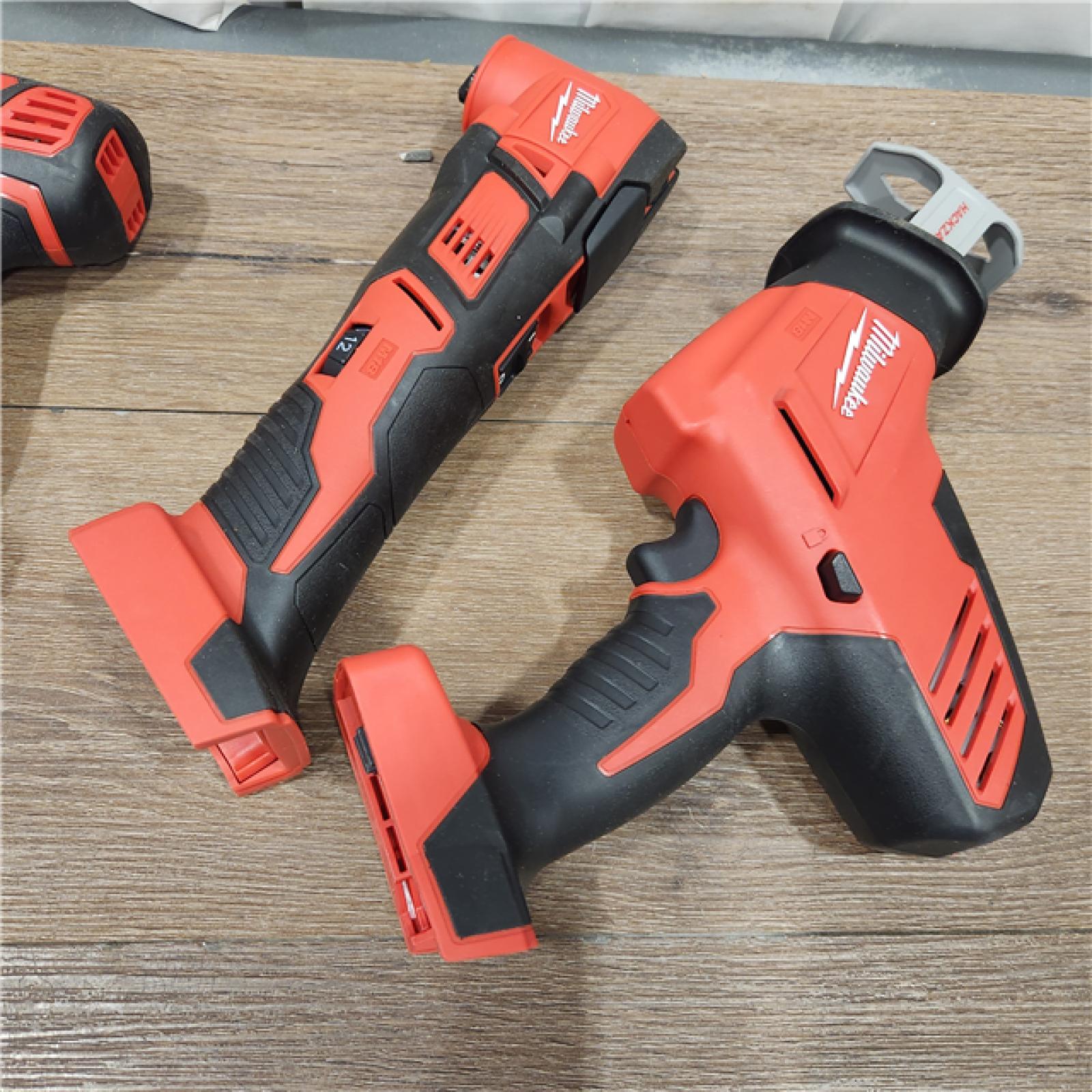 AS-IS M18 18V Lithium-Ion Cordless Combo Kit (5-Tool) with (2) Batteries, Charger and Tool Bag