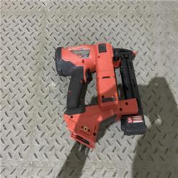 Houston location AS-IS MILWAUKEE M18 FUEL 18-Volt Lithium-Ion Brushless Cordless 18-Gauge 1/4 in. Narrow Crown Stapler (Tool-Only)