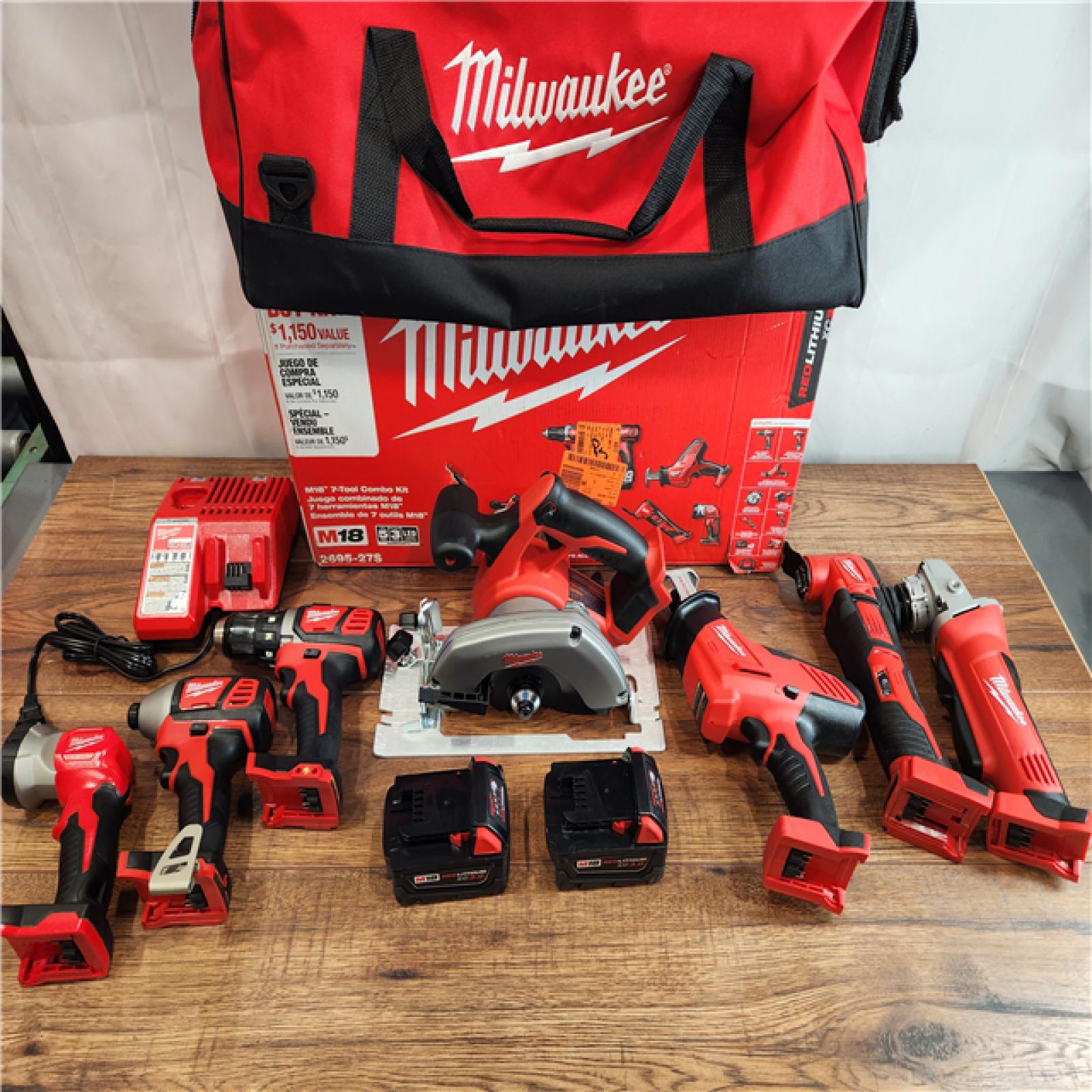 AS-IS Milwaukee M18 18V Lithium-Ion Cordless Combo Tool Kit