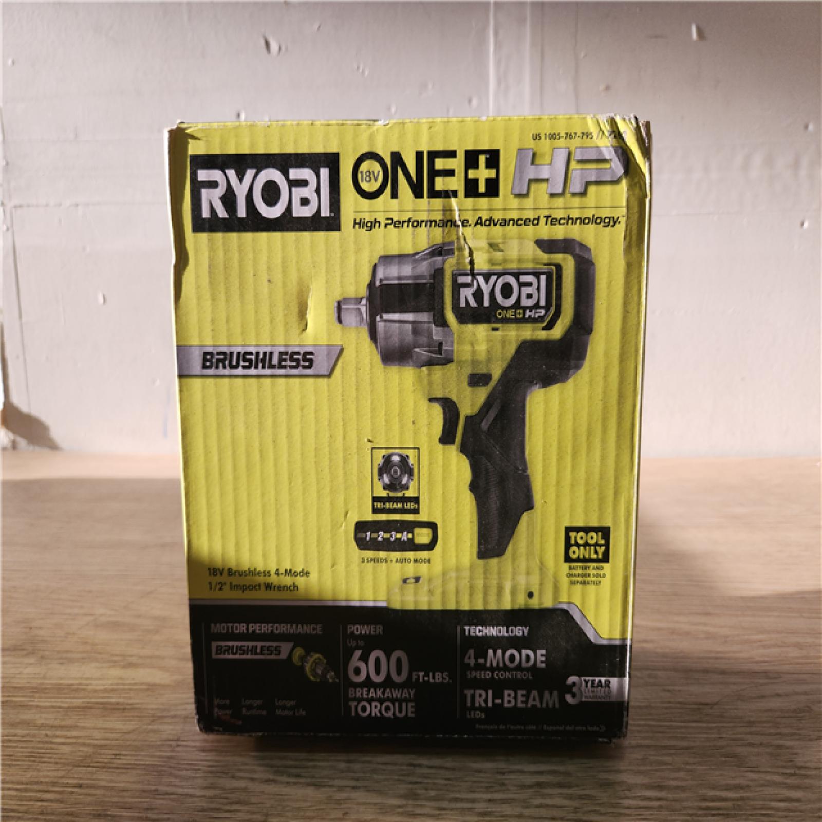 Phoenix Location RYOBI ONE+ HP 18V Brushless Cordless 4-Mode 1/2 in. Impact Wrench (Tool Only)