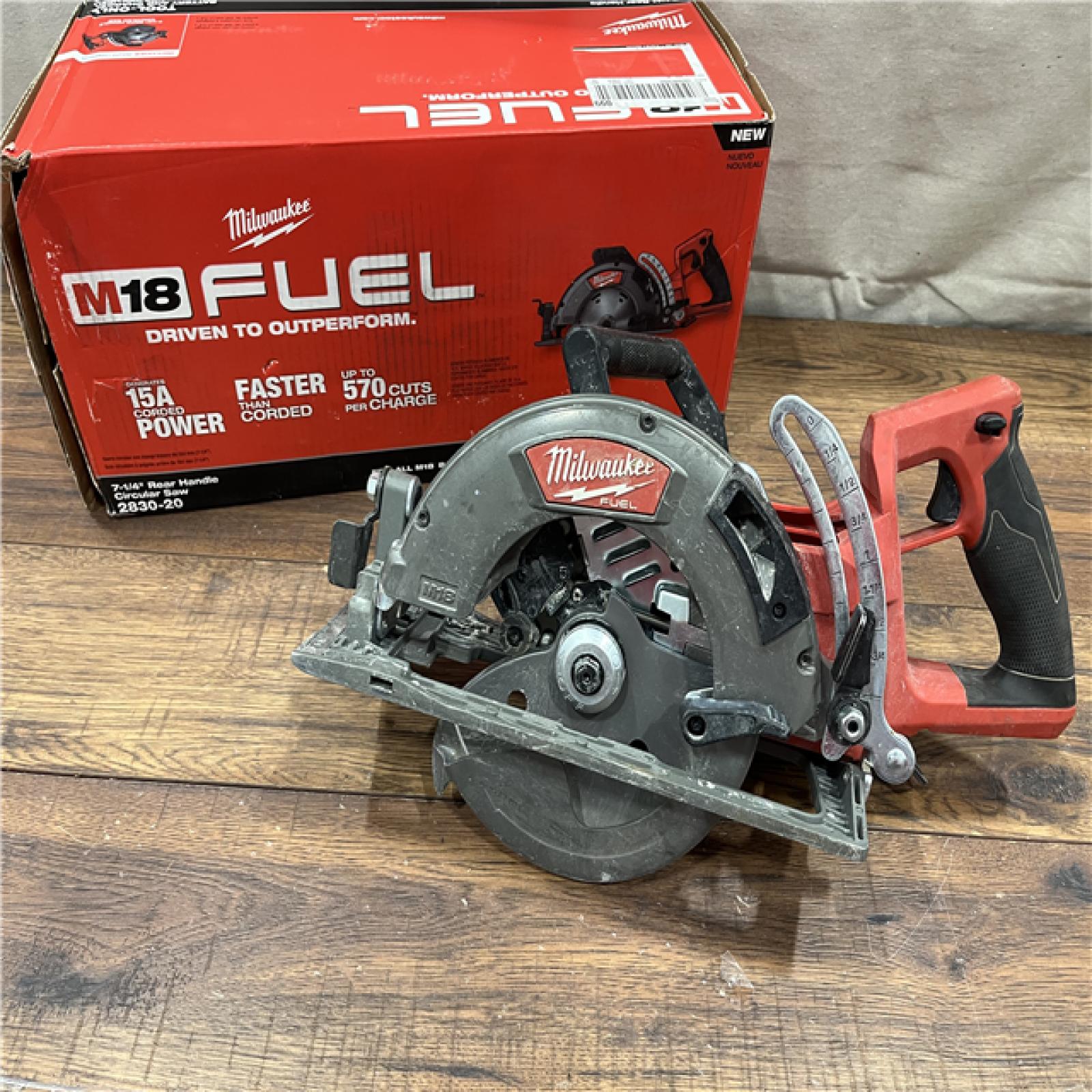 AS-IS Milwaukee 2830-20 Rear Handle Circular Saw M18 FUEL 7-1/4  Cordless Brushless Tool Only