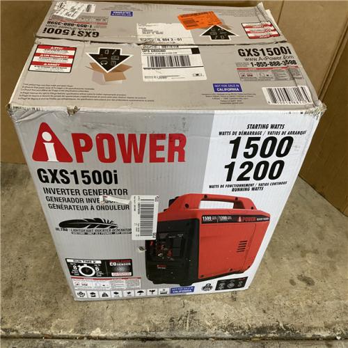 Houston location AS-IS A-IPOWER 1500-Watt Recoil Start Gasoline Powered Ultra-Light Inverter Generator with 60cc OHV Engine and CO Sensor Shutdown