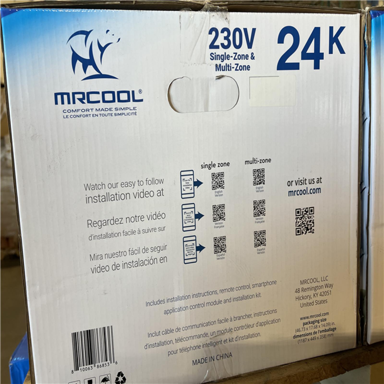 DALLAS LOCATION- NEW MrCool DIY 4th Generation 24K BTU Heat Pump Wall Mount Air Handler