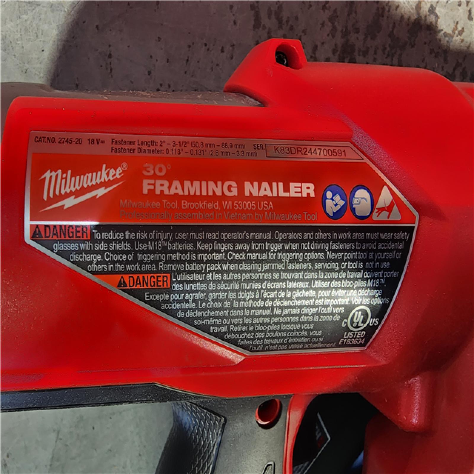 HOUSTON LOCATION - AS-IS M18 FUEL 3-1/2 in. 18-Volt 30-Degree Lithium-Ion Brushless Cordless Framing Nailer (Tool-Only)