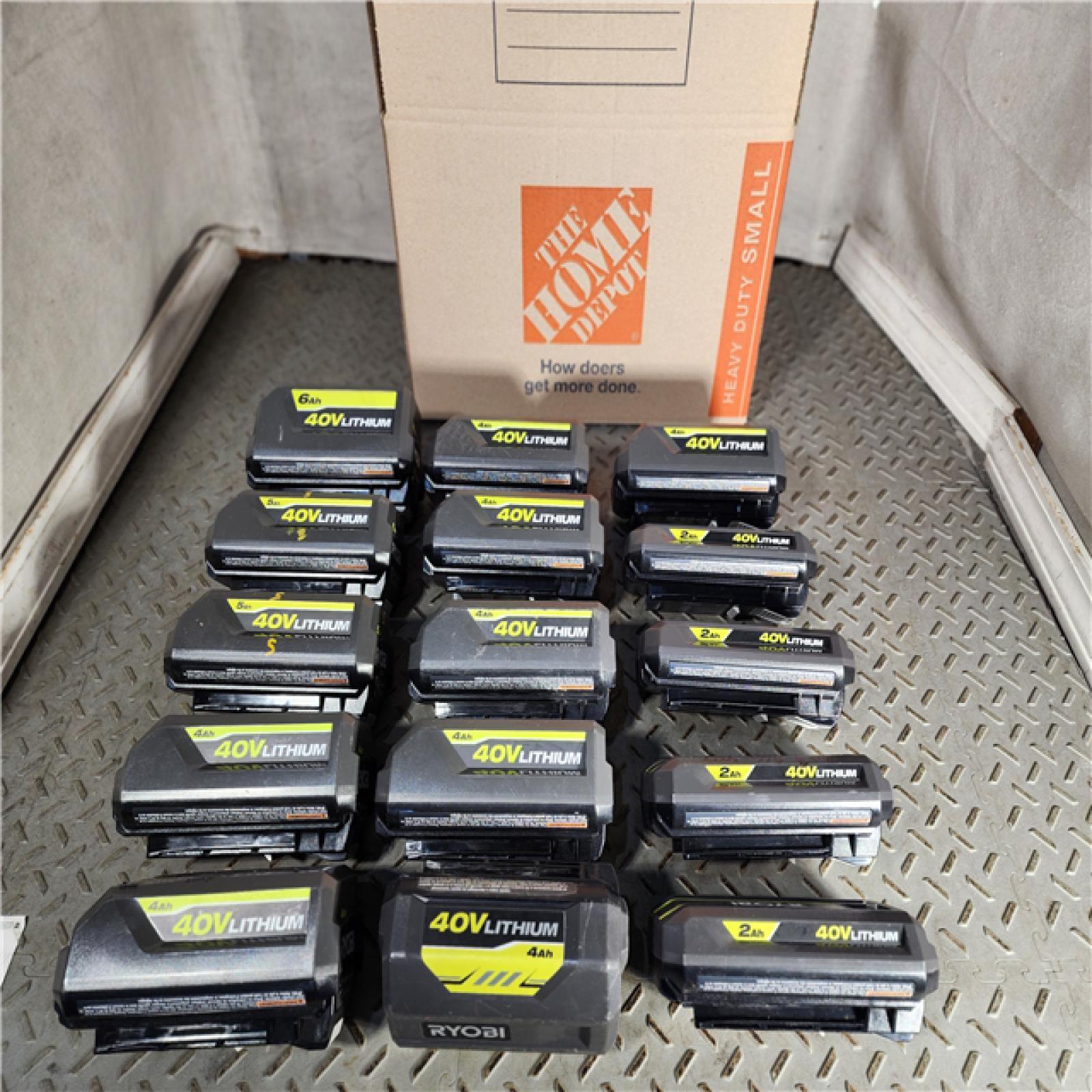 HOUSTON LOCATION - AS-IS RYOBI BATTERY PACK QTY - 15