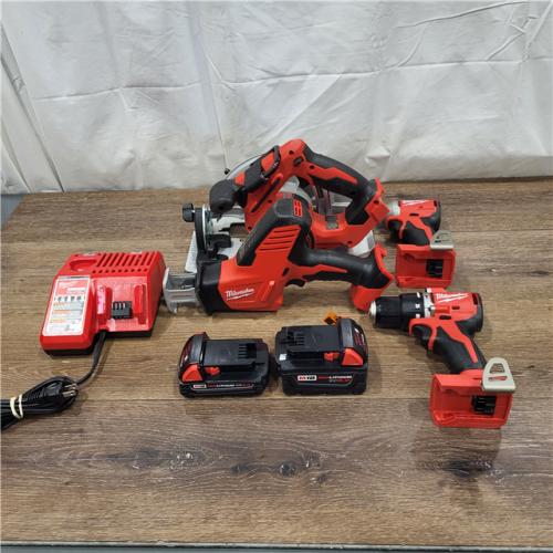 AS-IS M18 18-Volt Lithium-Ion Brushless Cordless Combo Kit (4-Tool) with 2-Batteries, 1-Charger and Tool Bag