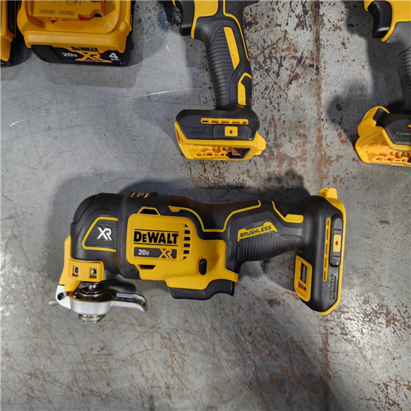 HOUSTON LOCATION - AS-IS DEWALT 20V Maximum Lithium-Ion Cordless 4 Tool Combo Kit with 4Ah Battery, 2Ah Battery, Charger, and Bag