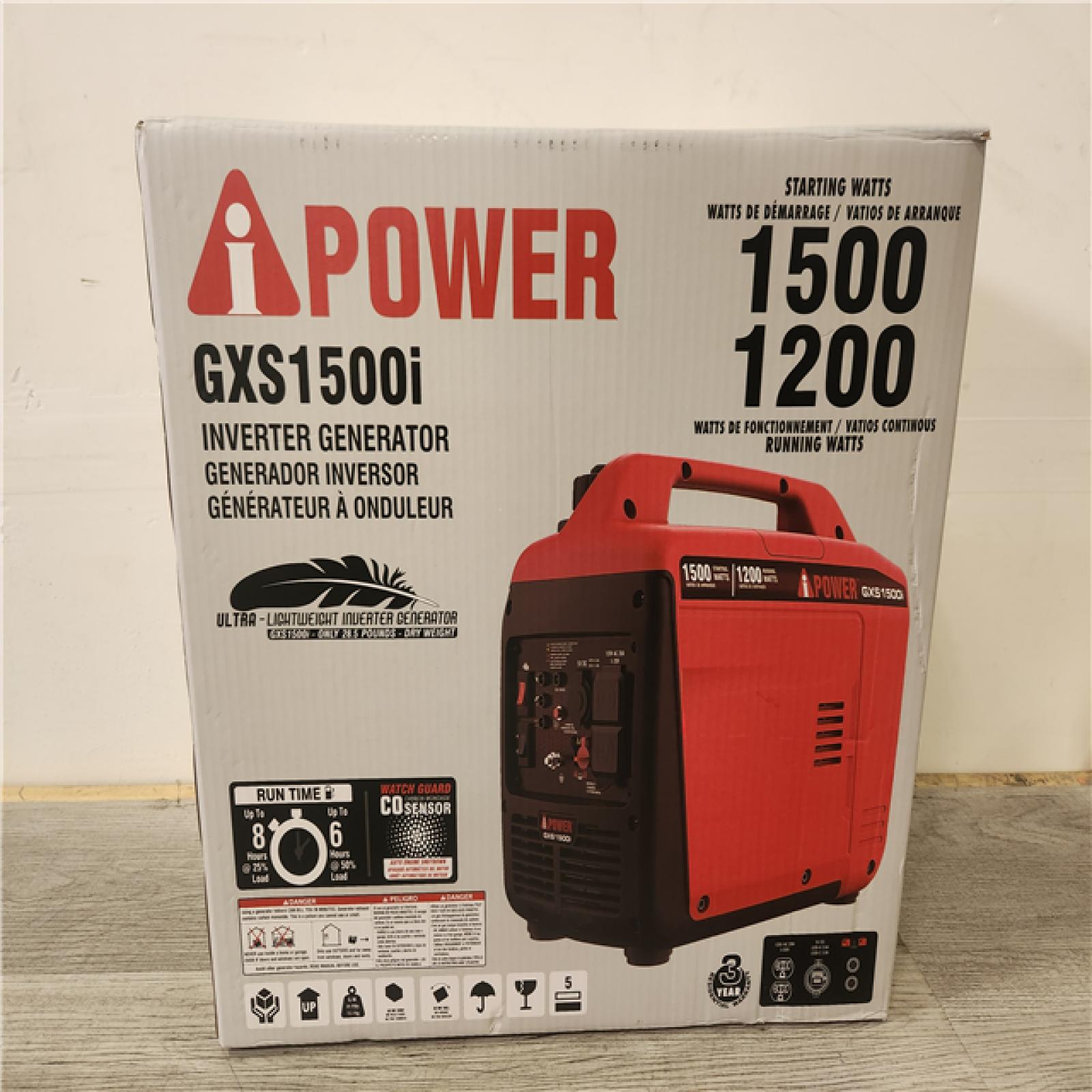 Phoenix Location A-iPower 1500-Watt Recoil Start Gasoline Powered Ultra-Light Inverter Generator with 60cc OHV Engine and CO Sensor Shutdown