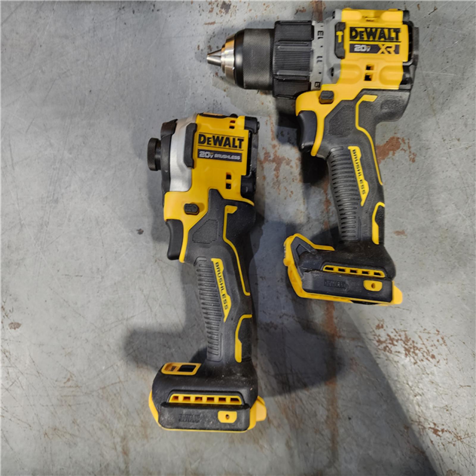 HOUSTON LOCATION - AS-IS DEWALT 20V MAX XR Hammer Drill and ATOMIC Impact Driver 2 Tool Cordless Combo Kit with (2) 4.0Ah Batteries, Charger, and Bag