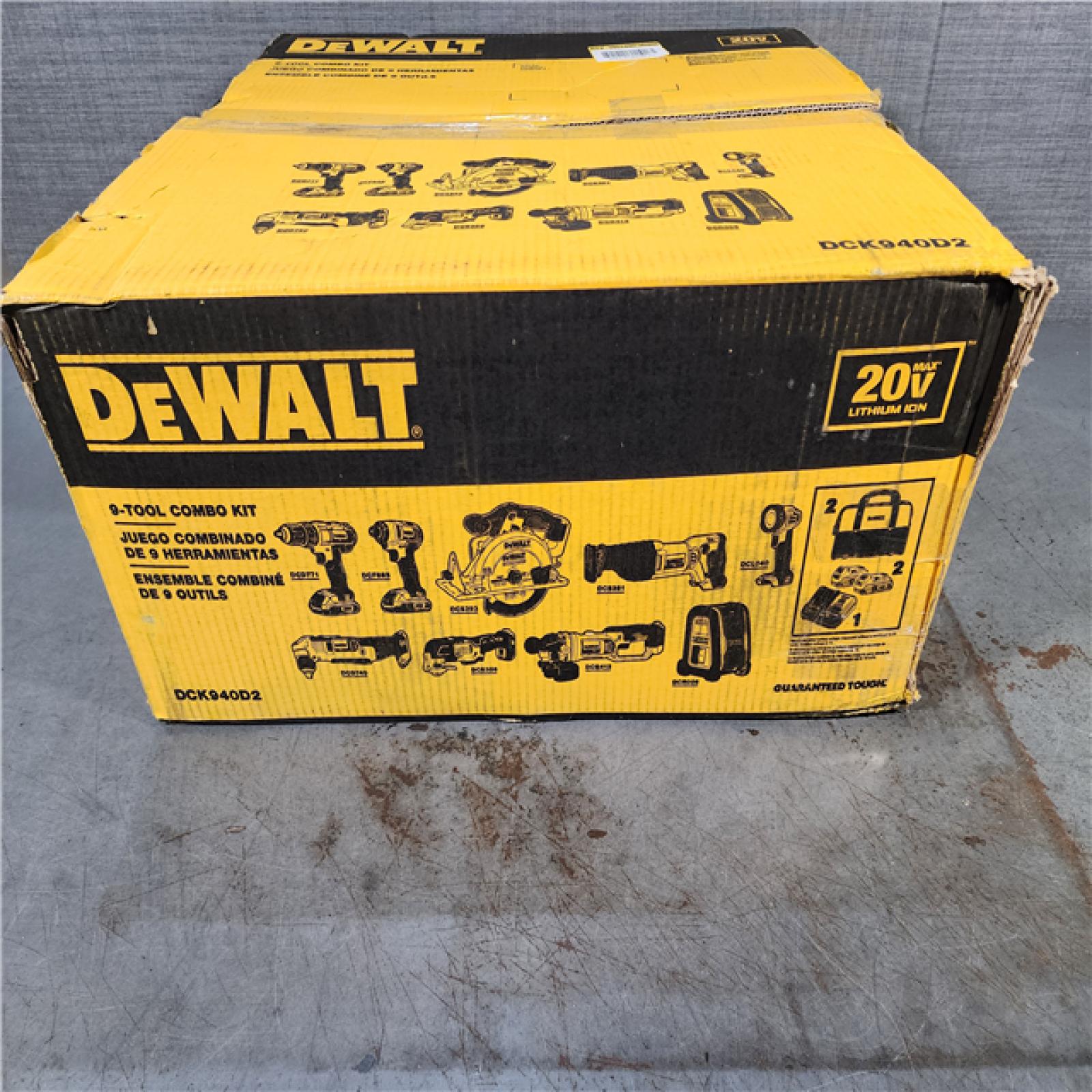 HOUSTON LOCATION - AS-IS Dewalt 20V MAX 8-Tool Power-Tool Combo Kit W/ Soft Case Including 2 Batteries & Charger