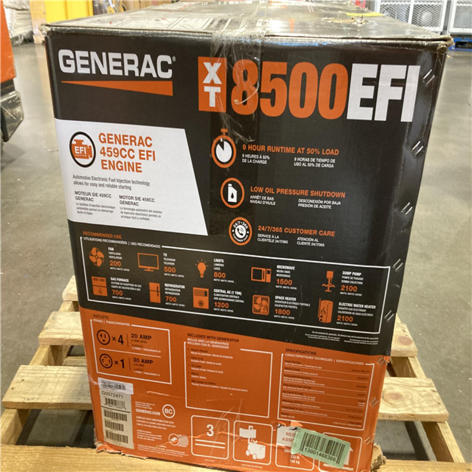 DALLAS LOCATION - Generac 10000 / 8500-Watt Gasoline Powered Portable Generator with Electric Start and COSense