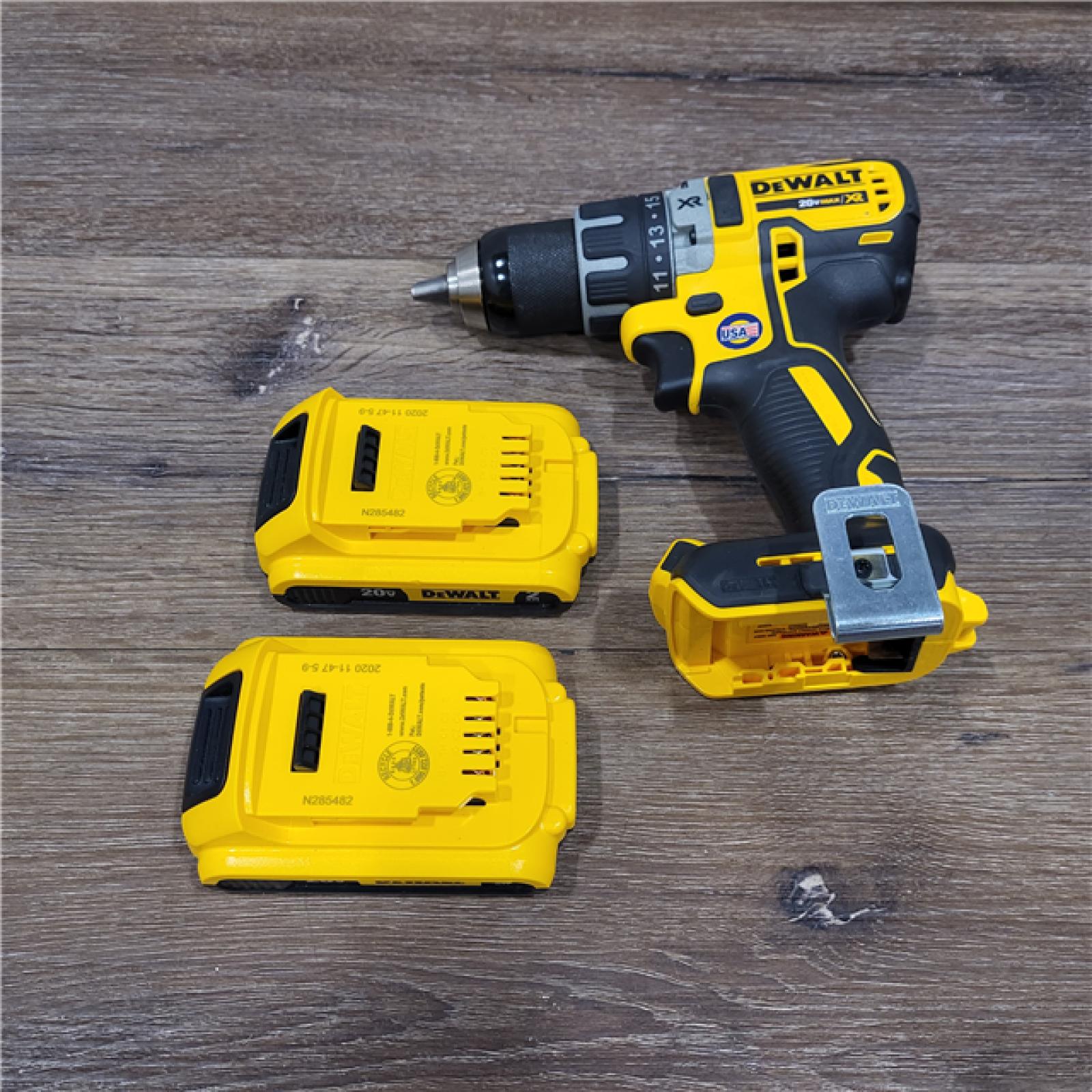 AS-IS Dewalt 20-Volt MAX XR Lithium-Ion Cordless 1/2 in. Brushless Compact Drill/Driver with (2) Batteries 2Ah, Charger and Hard Case