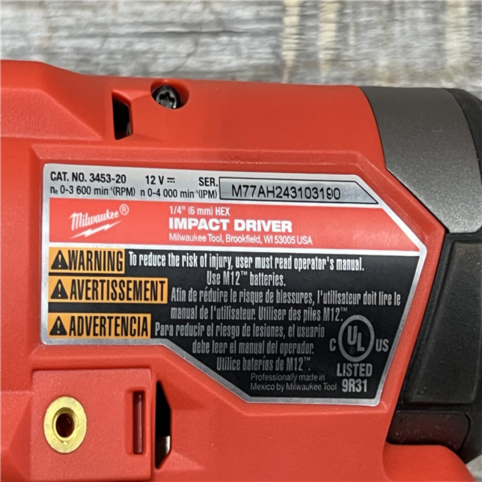 AS-IS Milwaukee M12 FUEL 12-Volt Lithium-Ion Brushless Cordless 1/4 in. Hex Impact Driver Compact Kit