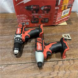 AS-ISMilwaukee M18 18V Cordless Brushed 2 Tool Drill/Driver and Impact Driver Kit