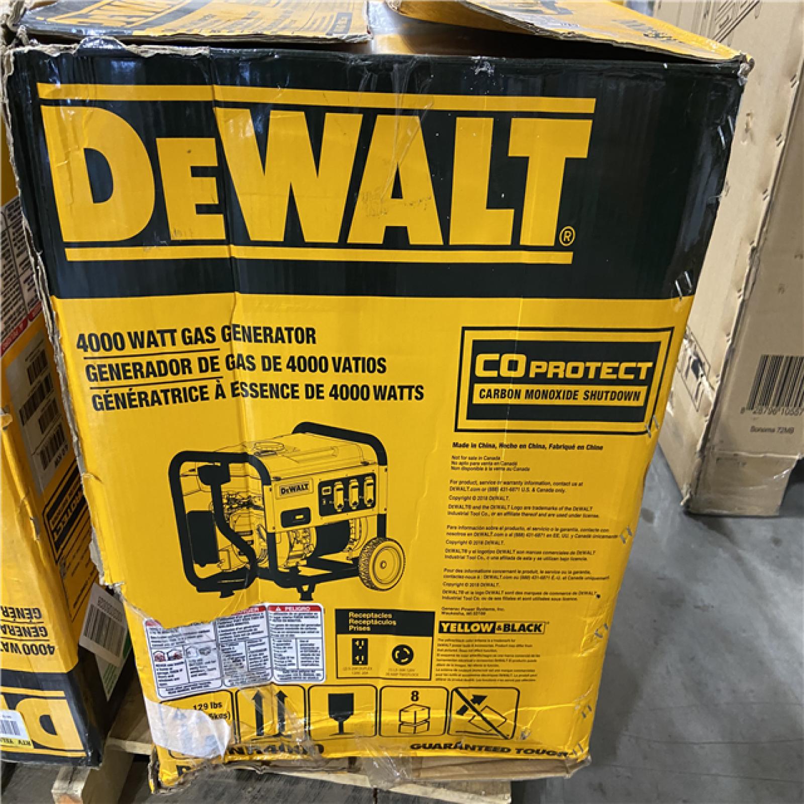 DALLAS LOCATION - NEW! DEWALT 4000-Watt Manual Start Gas-Powered Portable Generator with Premium Engine, Covered Outlets and CO Protect