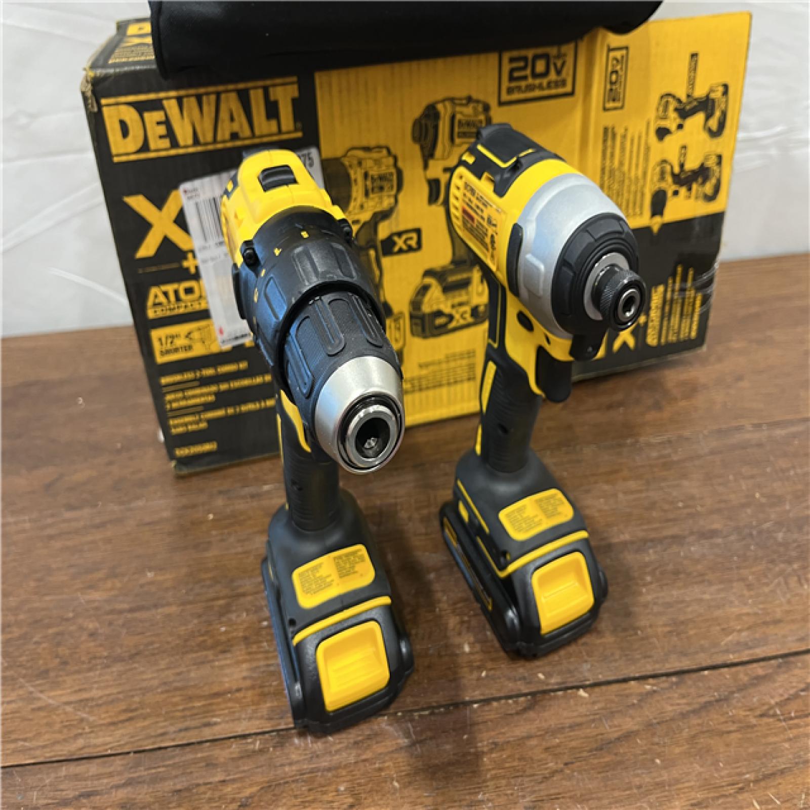 AS-IS 20V MAX XR Hammer Drill and ATOMIC Impact Driver 2 Tool Cordless Combo Kit with (2) 4.0Ah Batteries, Charger, and Bag