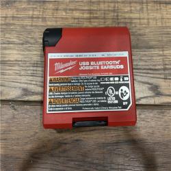 AS-IS Milwaukee 2191-21 Red Lithium USB Bluetooth Jobsite Ear Buds