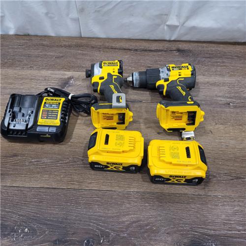 AS-IS 20V MAX XR Hammer Drill and ATOMIC Impact Driver 2 Tool Cordless Combo Kit with (2) 4.0Ah Batteries, Charger, and Bag