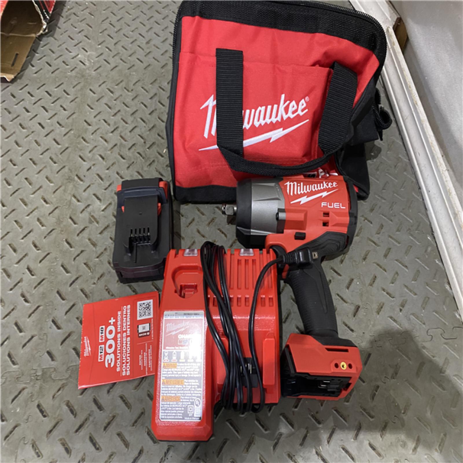 Houston location AS-IS Milwaukee 2967-21B M18 FUEL 1/2 High Torque Impact Wrench W/ Friction Ring 5.0Ah Kit