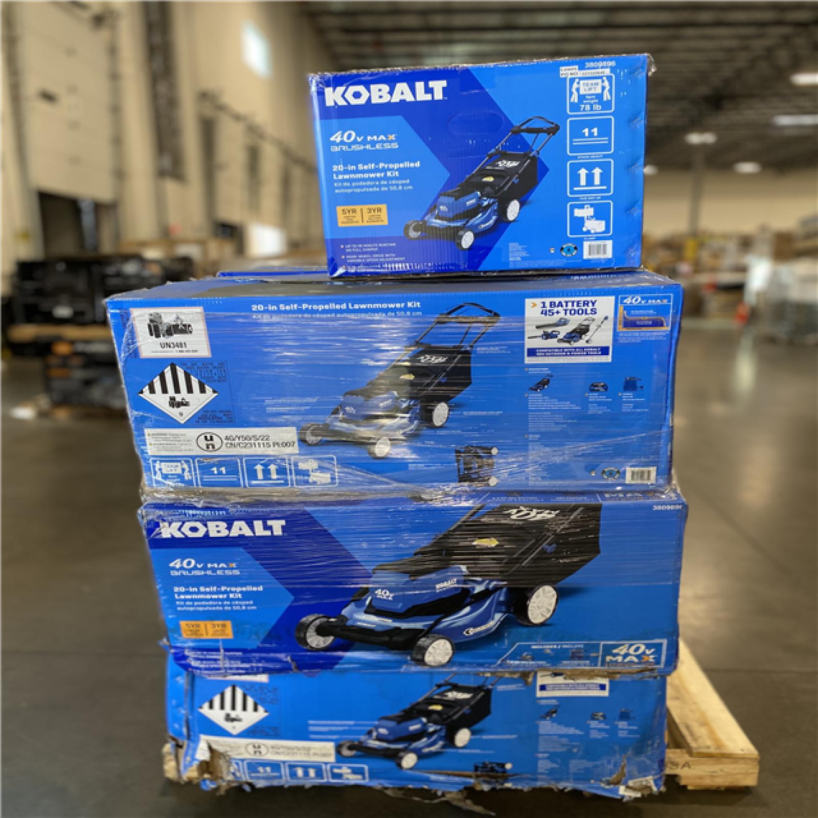 DALLAS LOCATION - Kobalt Gen4 40-volt 20-in Cordless Self-propelled Lawn Mower 6 Ah (1-Battery and Charger Included) PALLET -( 7 UNITS)