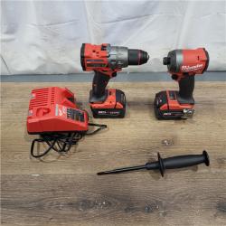 AS-IS Milwaukee M18 FUEL 18V Lithium-Ion Brushless Cordless Hammer Drill and Impact Driver Combo Kit (2-Tool) with 2 Batteries