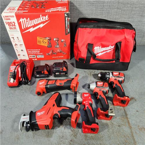 HOUSTON LOCATION - AS-IS (APPEARS LIKE NEW) M18 18V Lithium-Ion Cordless Combo Kit (5-Tool) with (2) Batteries, Charger and Tool Bag