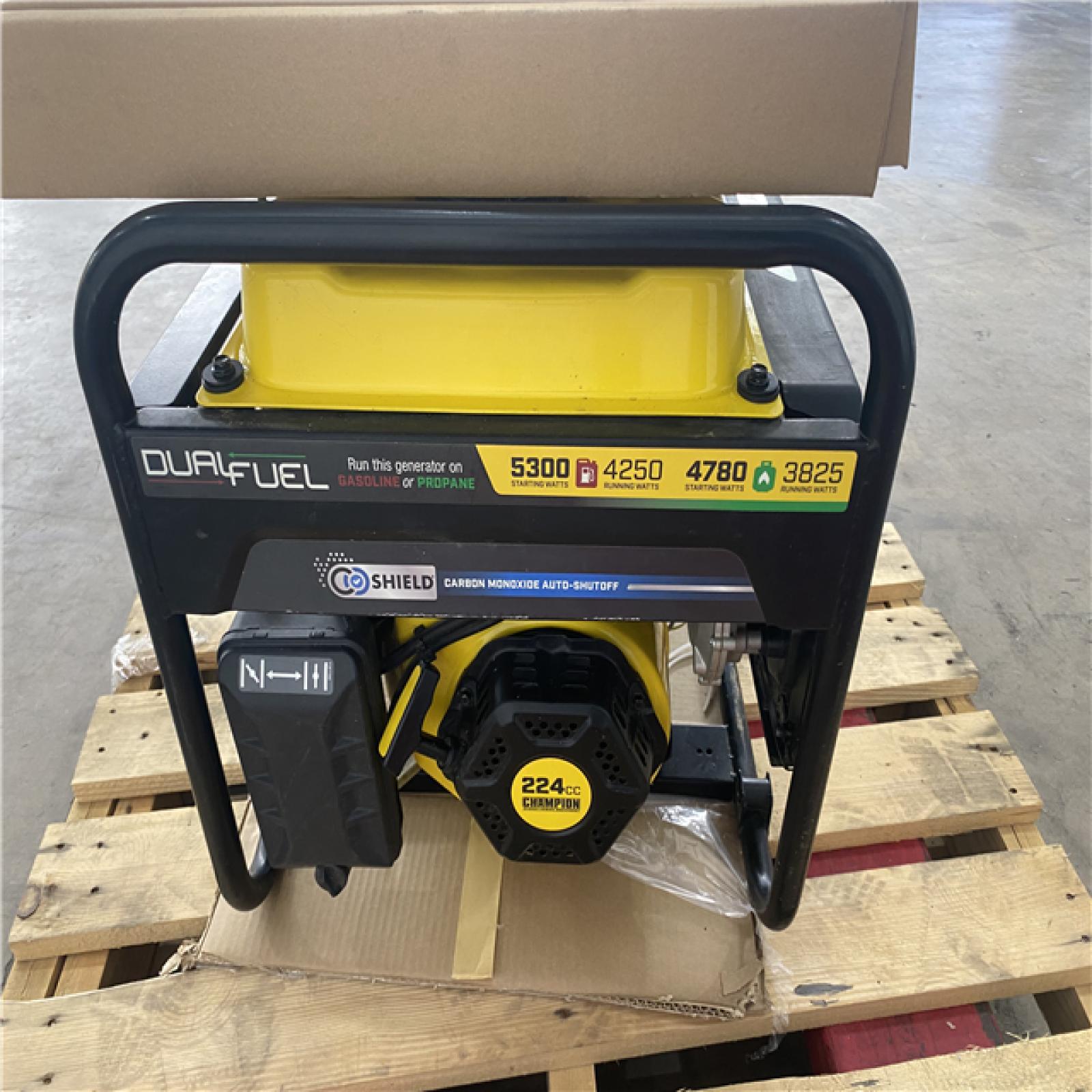 Houston Location - AS-IS Champion Dual Fuel 5,300 Starting Watts 4,250 Running Watts Generator