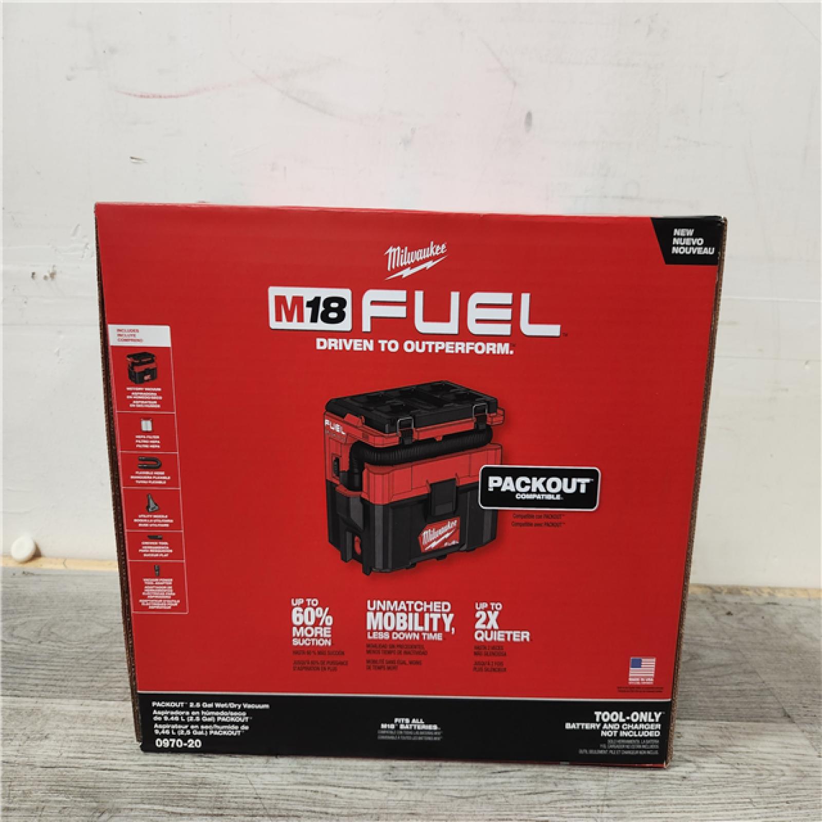 Phoenix Location NEW Milwaukee M18 FUEL PACKOUT 18-Volt Lithium-Ion Cordless 2.5 Gal. Wet/Dry Vacuum (Vacuum-Only)