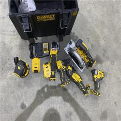 Houston location AS-IS DEWALT 20-Volt Lithium-Ion Cordless Combo Kit (6-Tool) with Tough System Case, Two 2.0 Ah Batteries and 4.0 Ah Battery