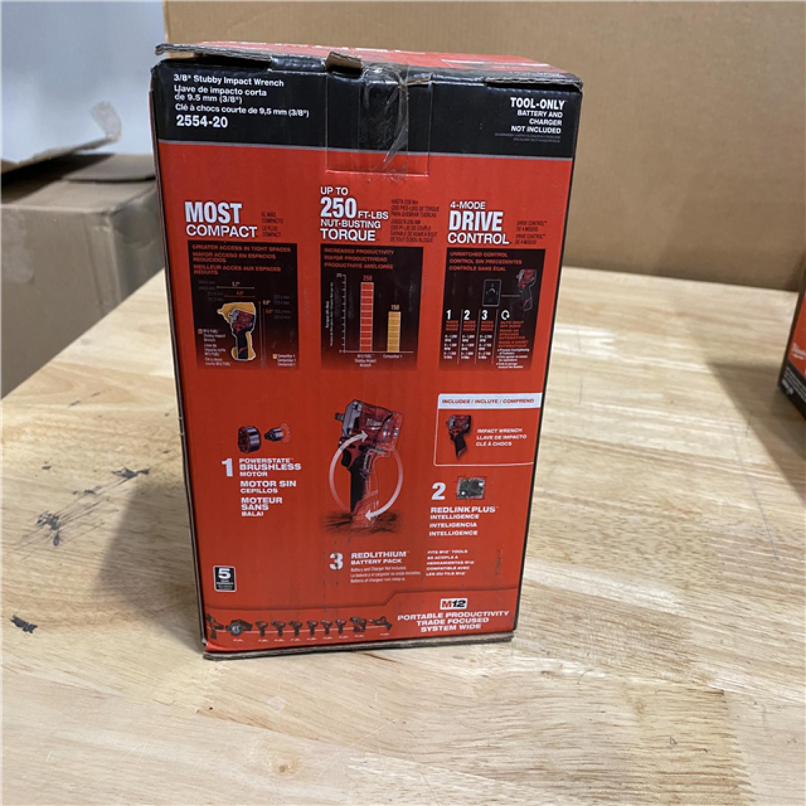 NEW! - Milwaukee M12 FUEL 3/8 in. Stubby Impact Wrench - Bare Tool