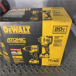 Houston location AS-IS DEWALT ATOMIC 20-Volt MAX Lithium-Ion Cordless Combo Kit (2-Tool) with (2) 2.0Ah Batteries, Charger and Bag