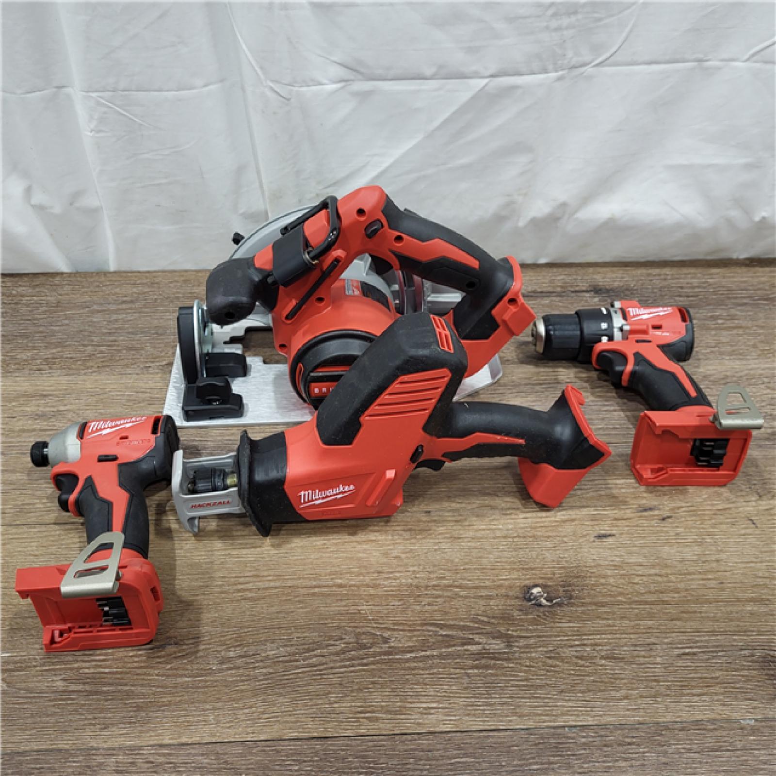 AS-IS M18 18-Volt Lithium-Ion Brushless Cordless Combo Kit (4-Tool) with 2-Batteries, 1-Charger and Tool Bag