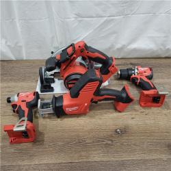 AS-IS M18 18-Volt Lithium-Ion Brushless Cordless Combo Kit (4-Tool) with 2-Batteries, 1-Charger and Tool Bag