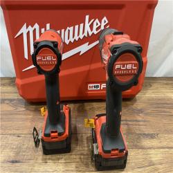 AS IS Milwaukee M18 FUEL 18V Lithium-Ion Brushless Cordless Hammer Drill and Impact Driver Combo Kit (2-Tool) with 2 Batteries