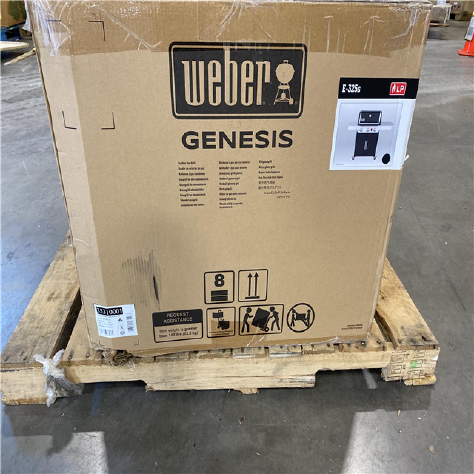 DALLAS LOCATION - Weber Genesis E-325s 3-Burner Liquid Propane Gas Grill in Black with Built-In Thermometer