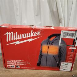 AS-IS Milwaukee M12 Lithium-Ion Cordless Gray Heated Jacket Hoodie Kit (2X-Large)