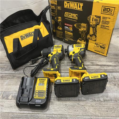 AS-IS DEWALT ATOMIC 20-Volt MAX Lithium-Ion Cordless Combo Kit (2-Tool) with (2) 2.0Ah Batteries, Charger and Bag