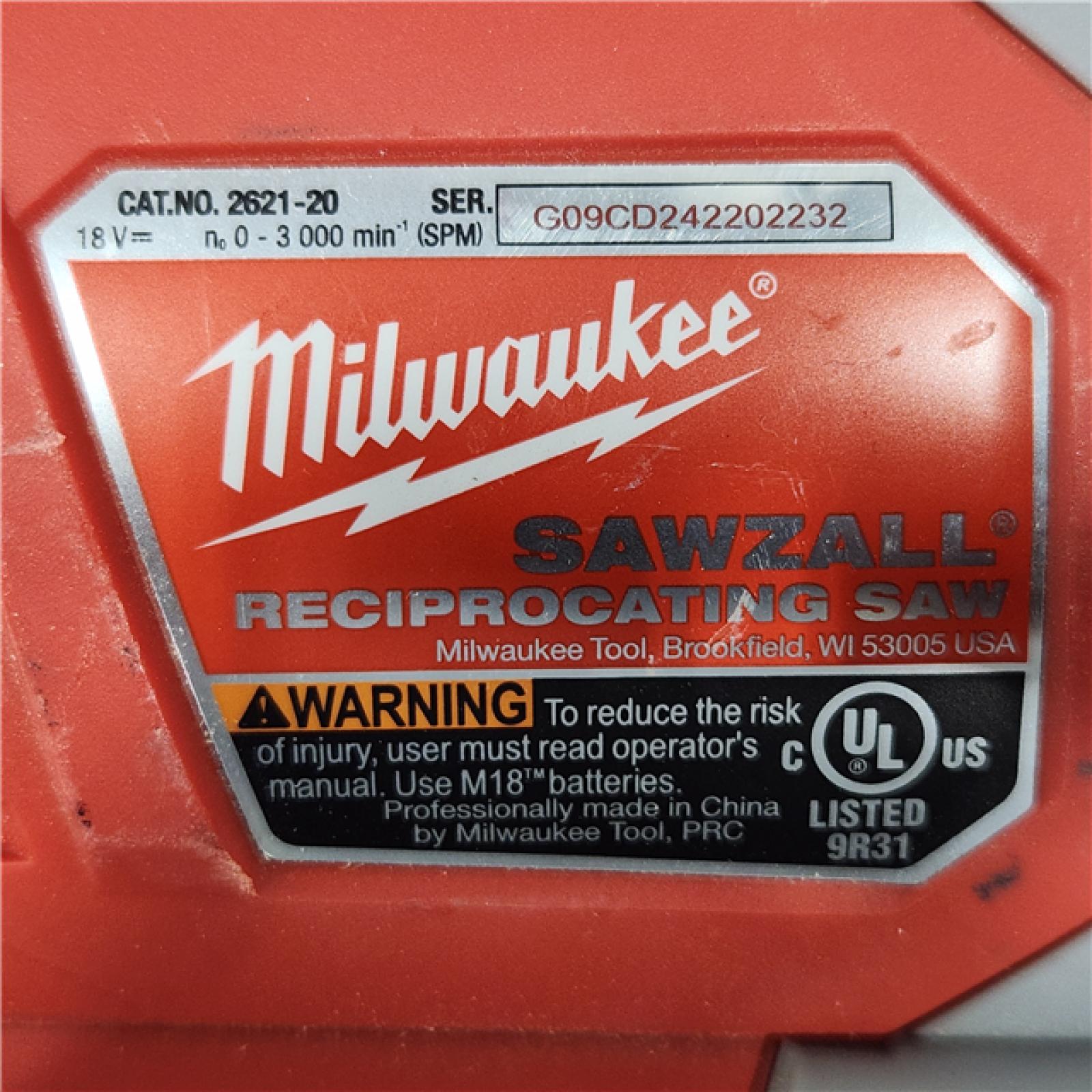 AS-IS Milwaukee M18 18-Volt Lithium-Ion Cordless SAWZALL Reciprocating Saw (Tool-Only)