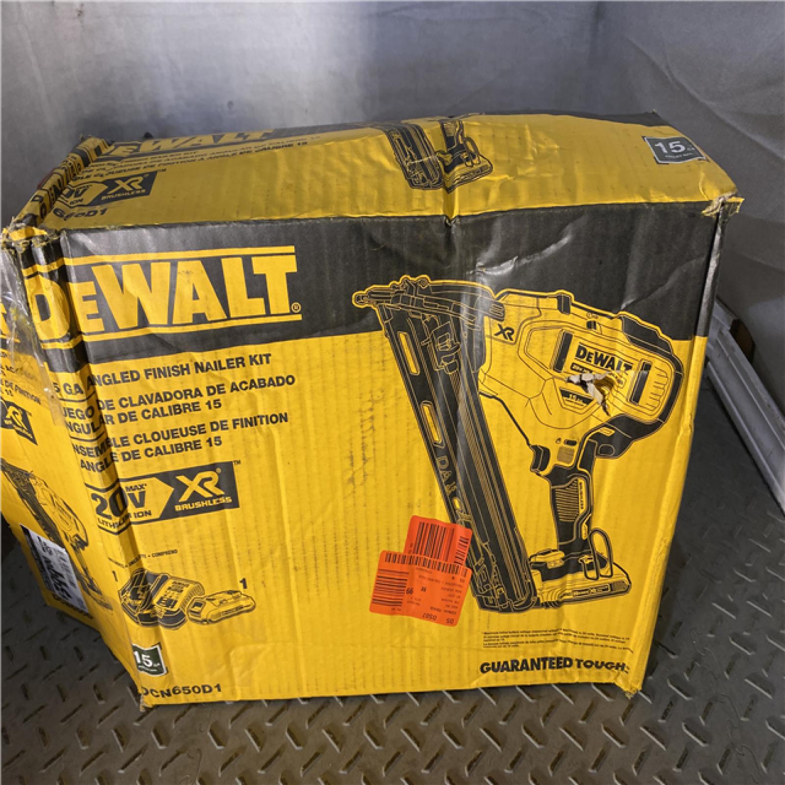 Houston location AS-IS DEWALT 20V MAX XR 15 Ga. Cordless 34 Deg Nailer 20 V