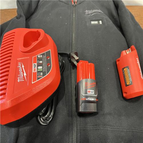 AS-ISMilwaukee 2X-Large M12 12-Volt Lithium-Ion Cordless Black Heated Jacket Hoodie Kit