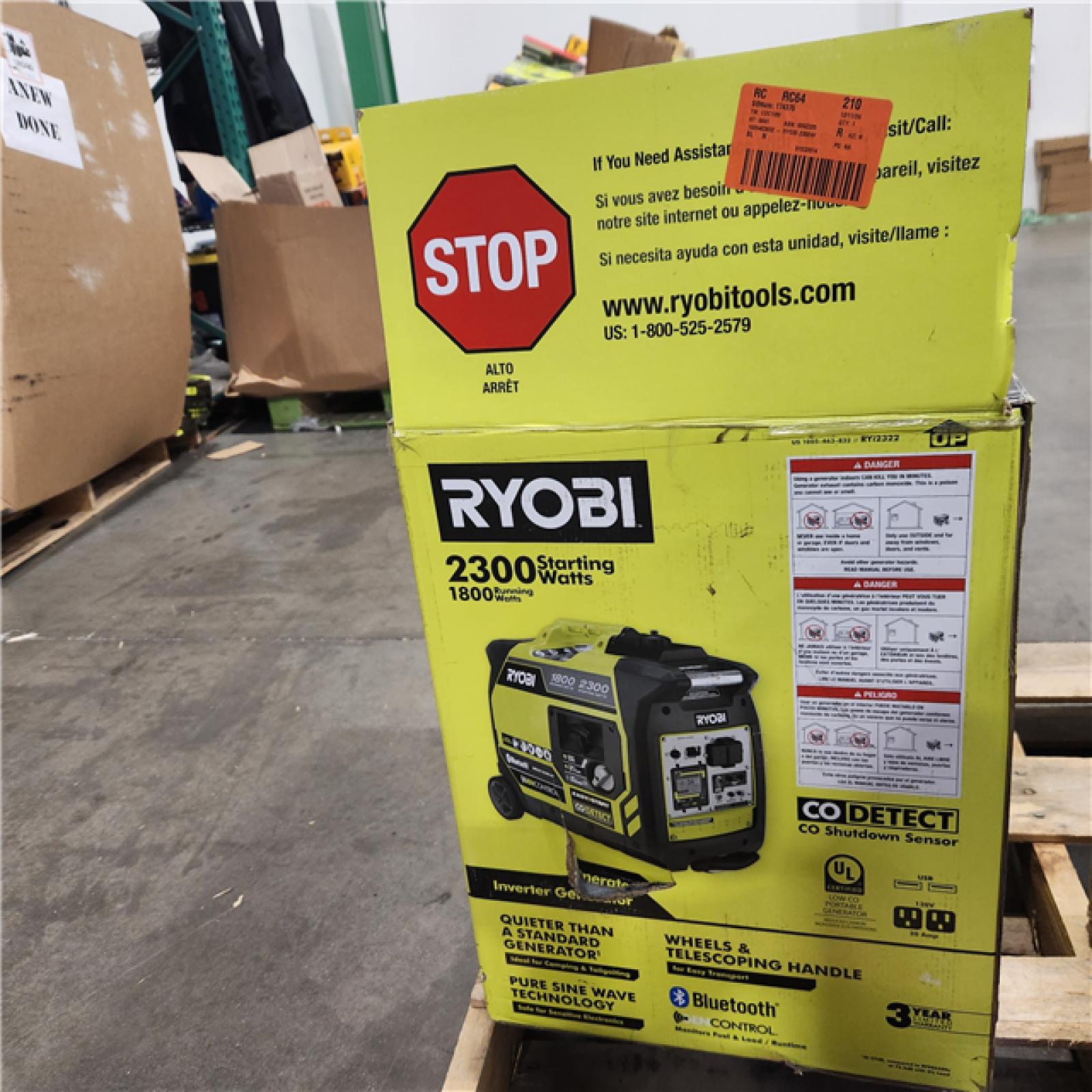 Dallas Location - As-Is Ryobi 2300-Watt Bluetooth Inverter Generator