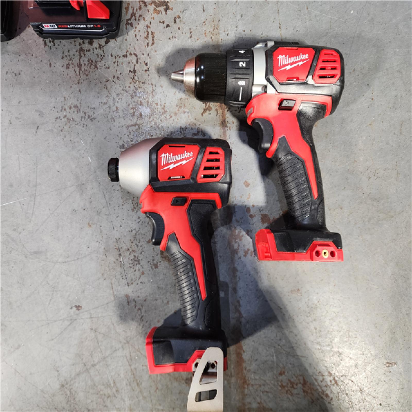 HOUSTON LOCATION - AS-IS Milwaukee M18 18V Cordless Brushed 2 Tool Drill/Driver and Impact Driver Kit