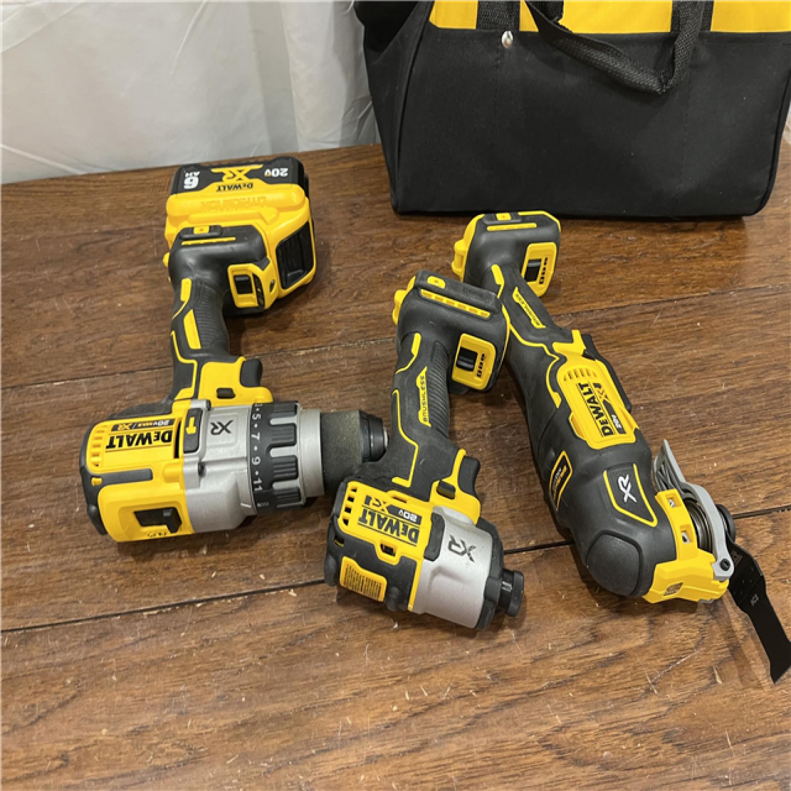 AS-IS 20-Volt Lithium-Ion Cordless 3-Tool Combo Kit with FLEXVOLT 9 Ah and 20V 6 Ah Batteries and Charger