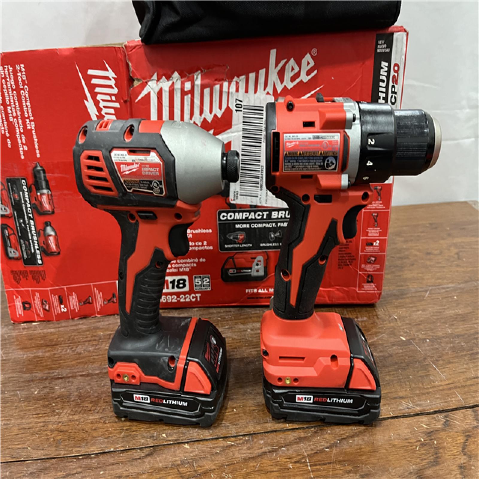 AS-IS Milwaukee M18 Compact Brushless 2-Tool Combo Kit