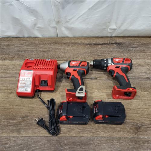 AS-IS Milwaukee M18 18V Cordless Brushed 2 Tool Drill/Driver and Impact Driver Kit