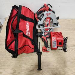 Phoenix Location Milwaukee M18 FUEL 18V Lithium-Ion Brushless Cordless 7-1/4 in. Circular Saw and 1/2 in. Compact Hammer Drill With Charger and Bag (No Battery)