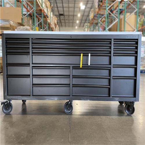 DALLAS LOCATION -HUSKY Tool Storage 84 in. W Heavy Duty Matte Black Mobile Workbench Tool Chest with Stainless Steel Work Top