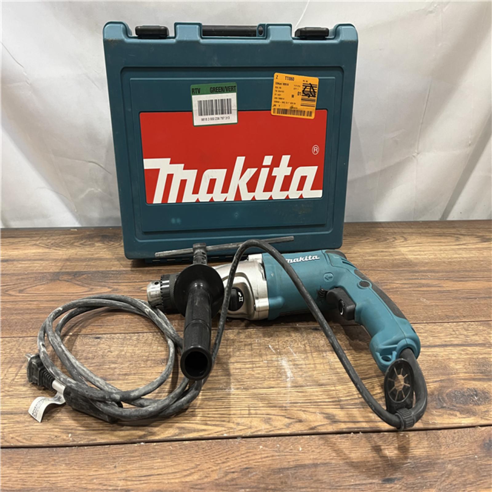 AS-IS Makita Corded Hammer Drill 6.6 Amp 3/4 in Torque Limiter Side Handle Depth Gauge